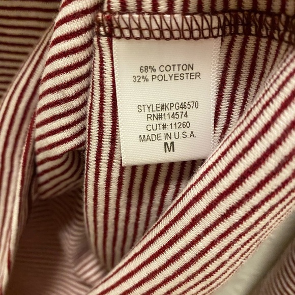 RO & DE By Anthropologie Red & White Striped Bell Sleeve Top Size M New With Tag - Picture 10 of 15